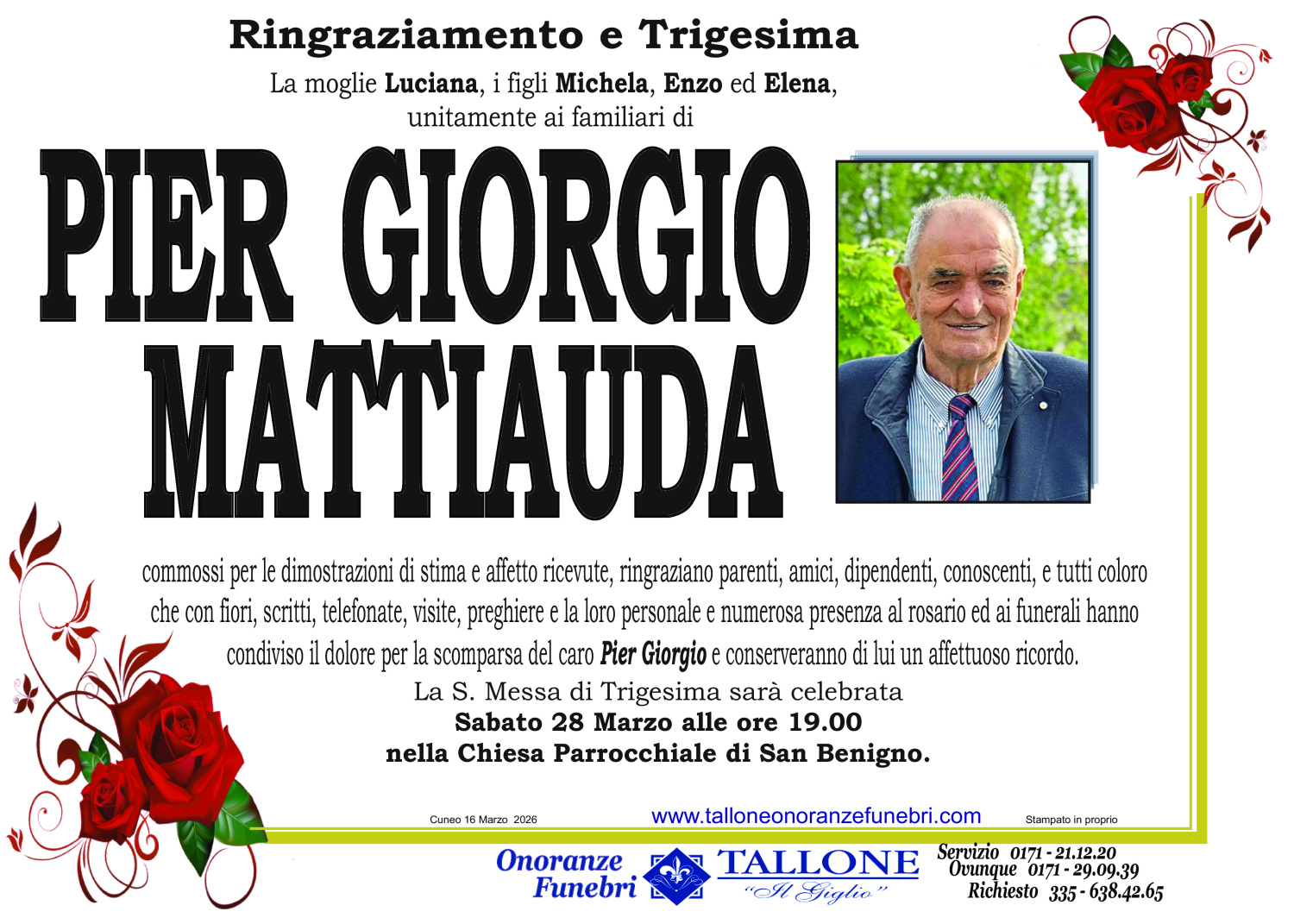<br />
<b>Warning</b>:  Undefined variable $info in <b>/home/tallone/public_html/ringraziamenti.php</b> on line <b>68</b><br />
Pier Giorgio Mattiauda